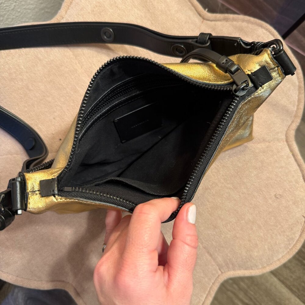 AllSaints Eve Crossbody Bag in Gold - Picture 5 of 5